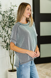 Catch Me Loungin’ Cable Ribbed Knit Top in Black and White