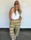 PREORDER- LILA STRIPE JOGGERS