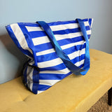Tote Bag - Summer Stripes - Medium Blue