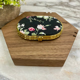 Compact Mirror - Black Floral (by shape)