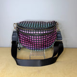 The Roni Nylon Crossbody - Plaid Ombre Black