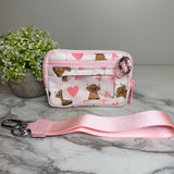 Rue - Nylon Wristlet Wallet - Pink Highland Cow