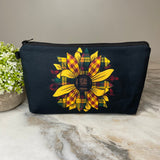 Pouch - Floral, Sunflower Plaid