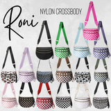 The Roni Nylon Crossbody - Checkered Kelly Green