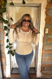 PREORDER- ROSIE LACE HENLEY TOP