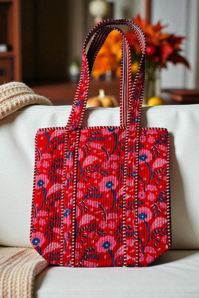 SC - ETA 8/18 - Scarlet Blooms Floral Tote Bag