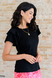 I'll Allow It Flutter Sleeve Tee In Black