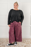 In or Out Wide Leg Cropped Pants in Eggplant