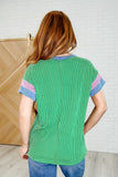It's an Ego Thing Cable Ribbed Knit Top in Kelly Green