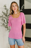 PREORDER: Kimono Sleeve Knit Blouse in Fuchsia