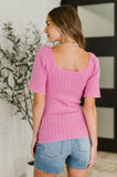 PREORDER: Kimono Sleeve Knit Blouse in Fuchsia