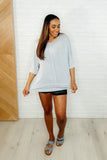 Loosely Speaking Oversized Basic Top in Lt Grey