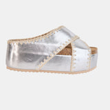 Nina 4 Embroidered Crisscross Flatform – Artisan Slide Sandal in 4 Colors