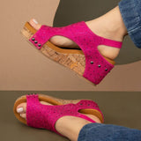 Barbara Crystal Slingback Wedge – Rhinestone Cork Platform in 3 Colors