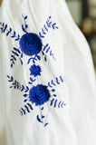 PREORDER: Machine Embroidered Details Ruffle Neck Blouse