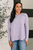 Mellow Mood Heathered Pullover in Lavender