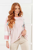 New Chapter Floral Color Block Patchwork Top