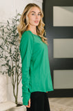 Nice to Each Other Raglan Sleeve Top in Kelly Green