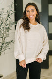 Petal Poise Floral Applique Pullover in Neutral