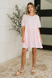 PREORDER: Relaxed Drop Shoulder Dress in Light Pink