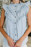 PREORDER: Ruffle Detailed Flutter Sleeve Top