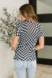 PREORDER: Sheer Checkered Layering Short Sleeve Top