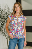 PREORDER: Sleeveless Bow Blouse in Pink and Orange Floral