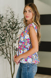 PREORDER: Sleeveless Bow Blouse in Pink and Orange Floral