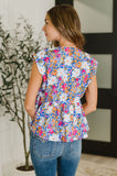 PREORDER: Sleeveless Bow Blouse in Pink and Orange Floral