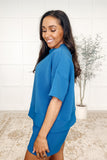 Slow Sunday Ribbed Knit Set in Classic Blue