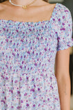 PREORDER: Square Neck Dress in Purple Floral