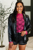 Streets of Dublin Faux Leather Blazer
