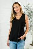 Thread Lightly Ribbed Knit Tank in Black