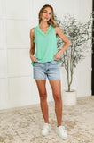 Thread Lightly Ribbed Knit Tank in Tiffany Blue