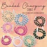 Charging Charger Cord - Beaded - Clear Design
