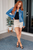 Every Occasion Denim Button Up Jacket