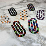 Jumbo Paperclip -  Purple Green Orange Spiderweb Halloween