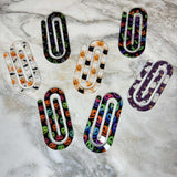 Jumbo Paperclip -  Purple Green Orange Spiderweb Halloween