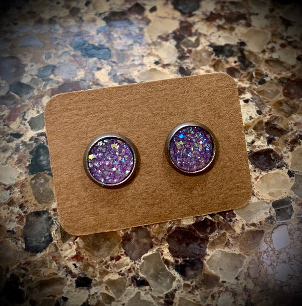 Lilac Sparkle studs