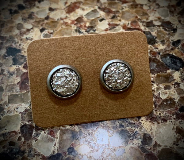 Silver Sparkle Studs