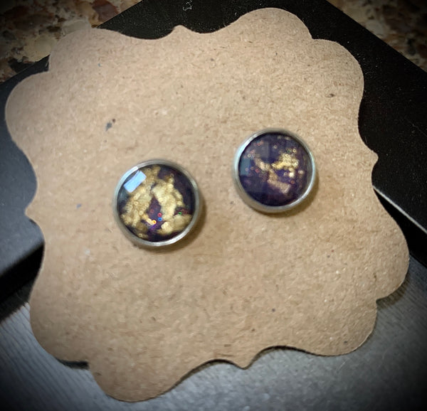 Black & Gold Fleck Studs