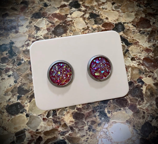 Rainbow sparkle studs