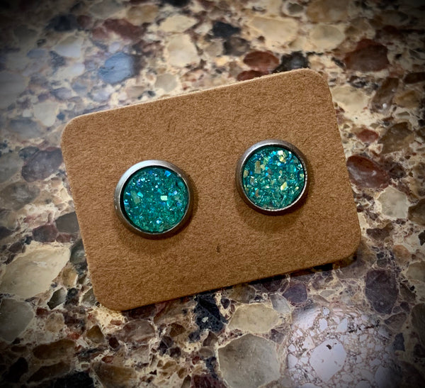 Turquoise Sparkle Studs